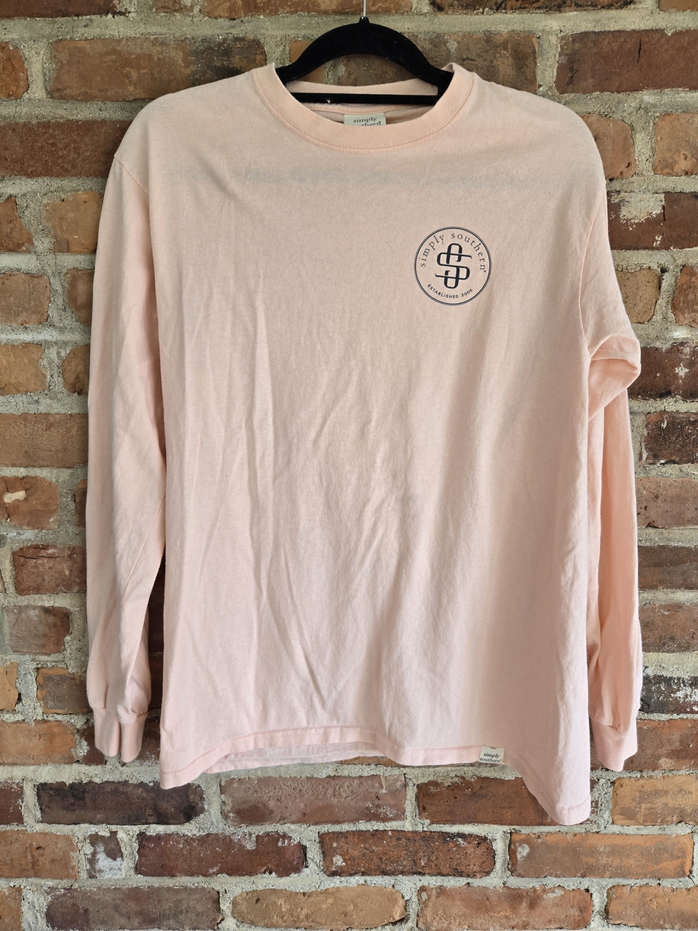Simply Southern Light Pink Long Sleeve Logo Tee